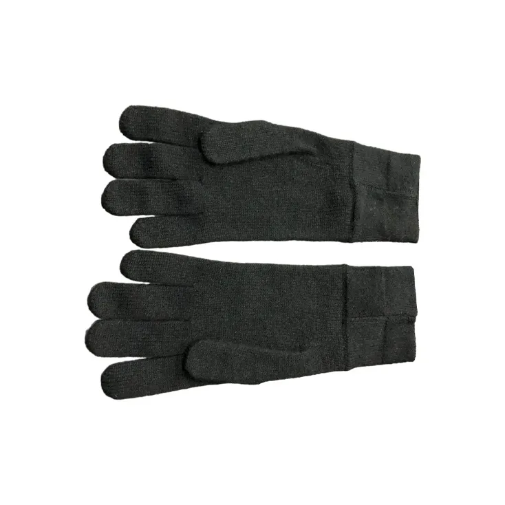 CHANEL Knit Gloves Women's Black-1