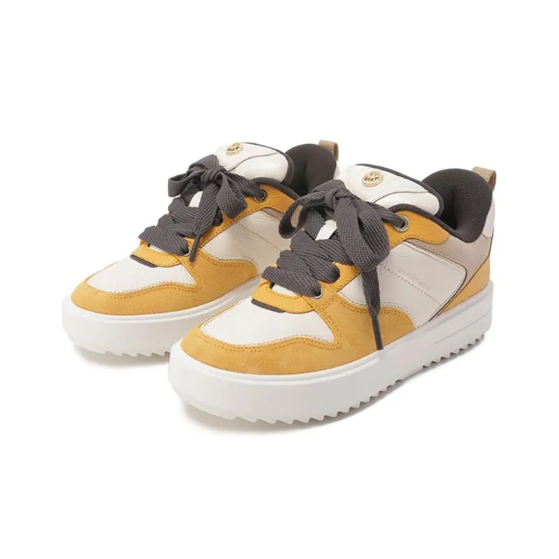 MICHAEL KORS Rumi Skateboard Shoes Women's White Yellow-2
