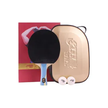 DHS Ping Pong Paddles Unisex All Wood With Carbon Fiber Red/Black