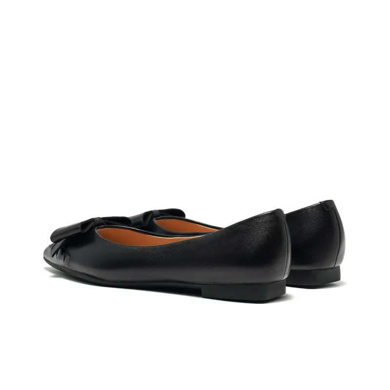 ST&SAT Light Mouth Single Shoe Flat Women's Black 2024 Spring Summer New Arrival-3