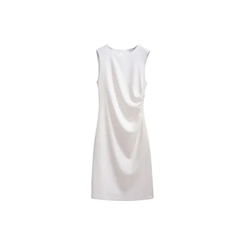 Silky Queen Sleeveless Dresses Women's Advanced Sensible White