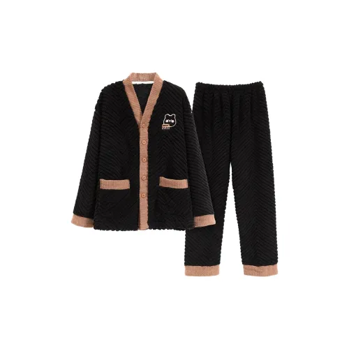 The Story Of The Flower Season Pajama Set Men's Black