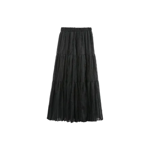 A paradise for awakening Casual Long Skirts Women's Black