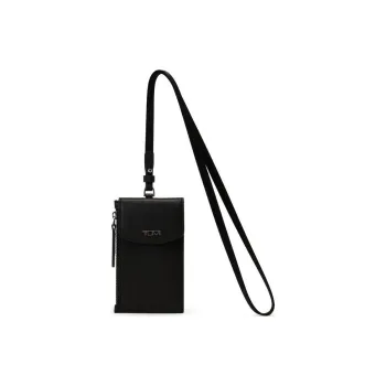 TUMI Leather Wallets Card Holders Unisex Black