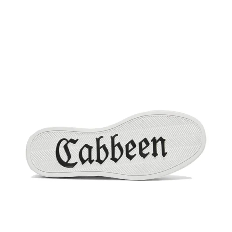 Cabbeen Lightweight And Breathable Low Top Trendy Casual Skateboard Shoes Men's White Silver-5