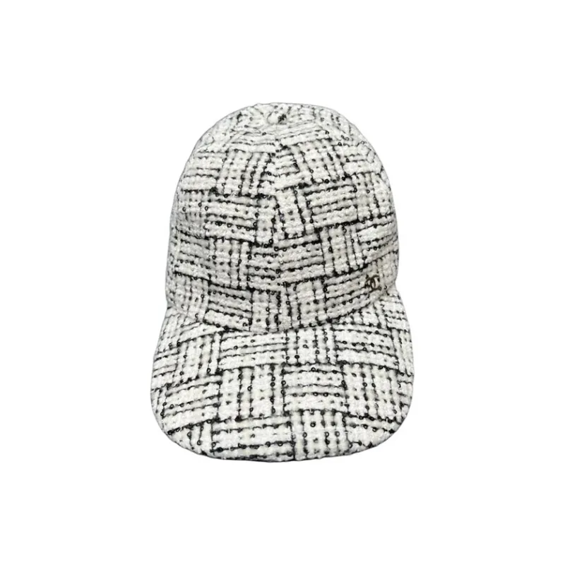 CHANEL Cotton Polyester Baseball Caps Unisex White-1