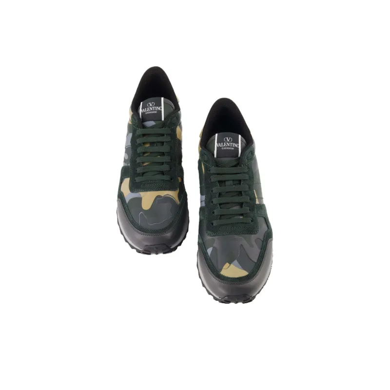 Valentino Garavani Rockrunner Camouflage Lace Up Sneakers-4