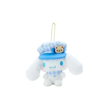 Sanrio Cinnamoroll Colorful Plaid Newsboy Cap Dolls Plush Pendant 14cm Height