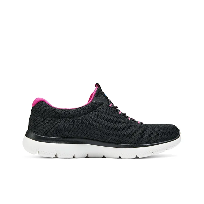 Skechers Summits Cushioning Breathable Low-Top Casual Shoes Women's Black Red-1