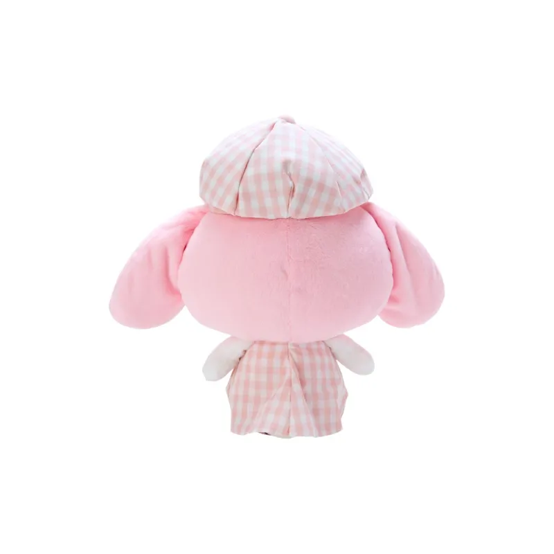 Sanrio My Melody M Size, Multicolor Plaid Newsboy Cap Dolls Plush Doll 31cm High-1