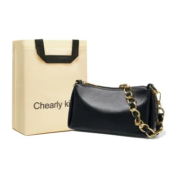 Chearly Kitity Synthetic Leather Portable Crossbody Bag, Shoulder Bag Medium Size Women's White/Black