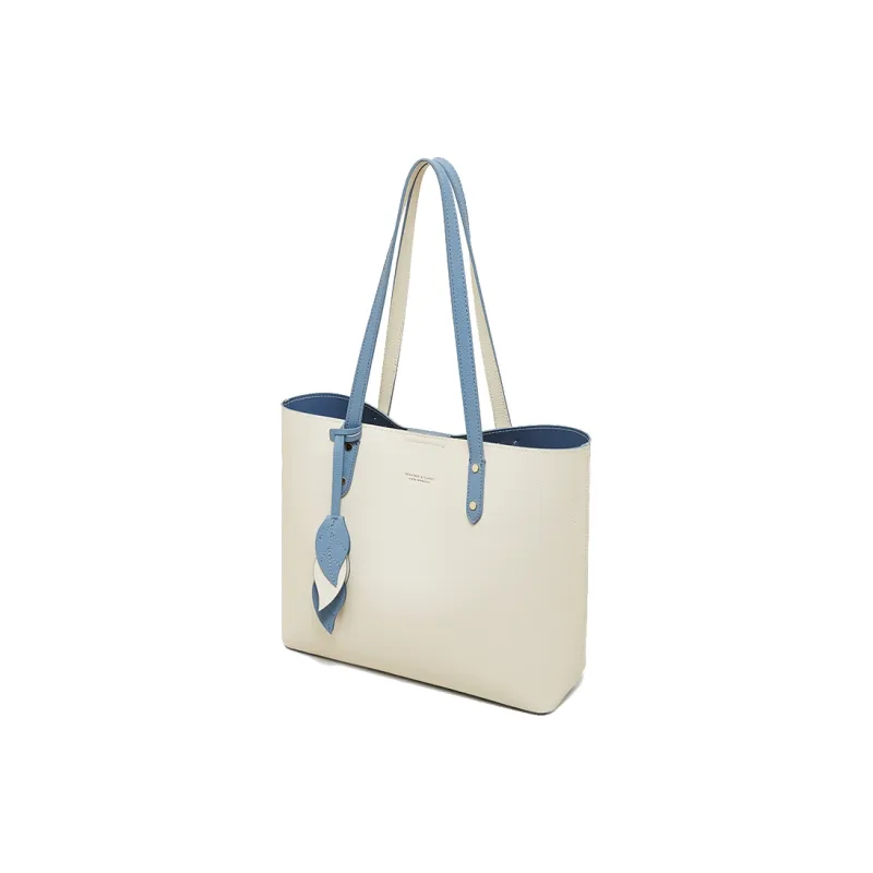 Geshiman Cow Leather Tote Bag Shopping Bag Shoulder Bag Handbag Large Size Women's Ecru/Beige Apricot/Black-2
