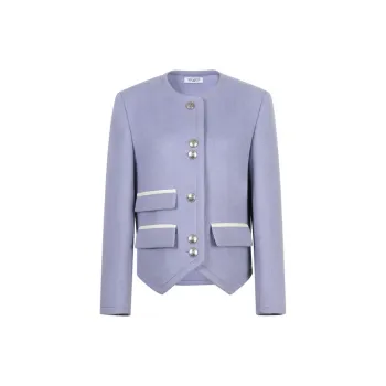 Three Quarters Cropped Coats Women's Purple