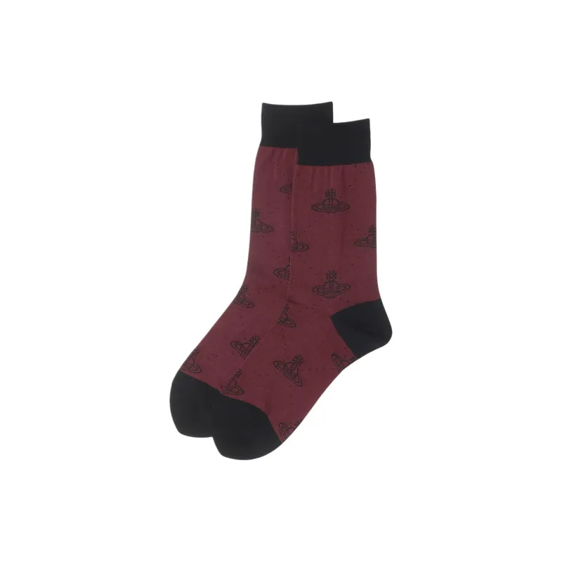 Vivienne Westwood Mid-Calf Socks Women's 1 Pack Burgundy-0
