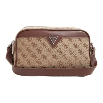 GUESS Canvas Camera Bag Shoulder Bag Crossbody Bag Men's Light Brown