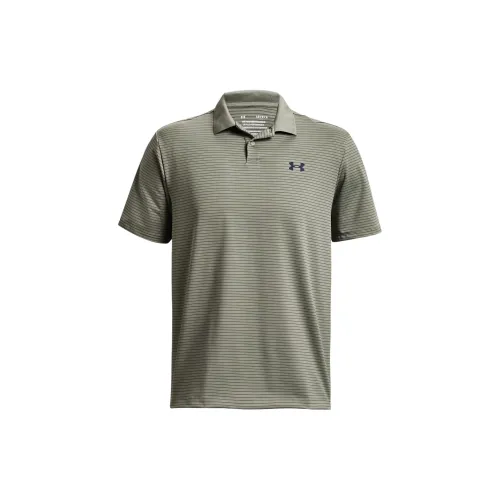 Under Armour Performance Polo Shirts Men Gray Green