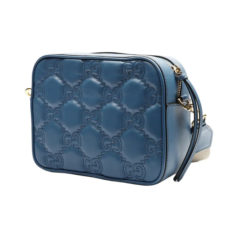 GUCCI Cow Leather Camera Bags Crossbody Bag Shoulder Bag Women's Blue-2