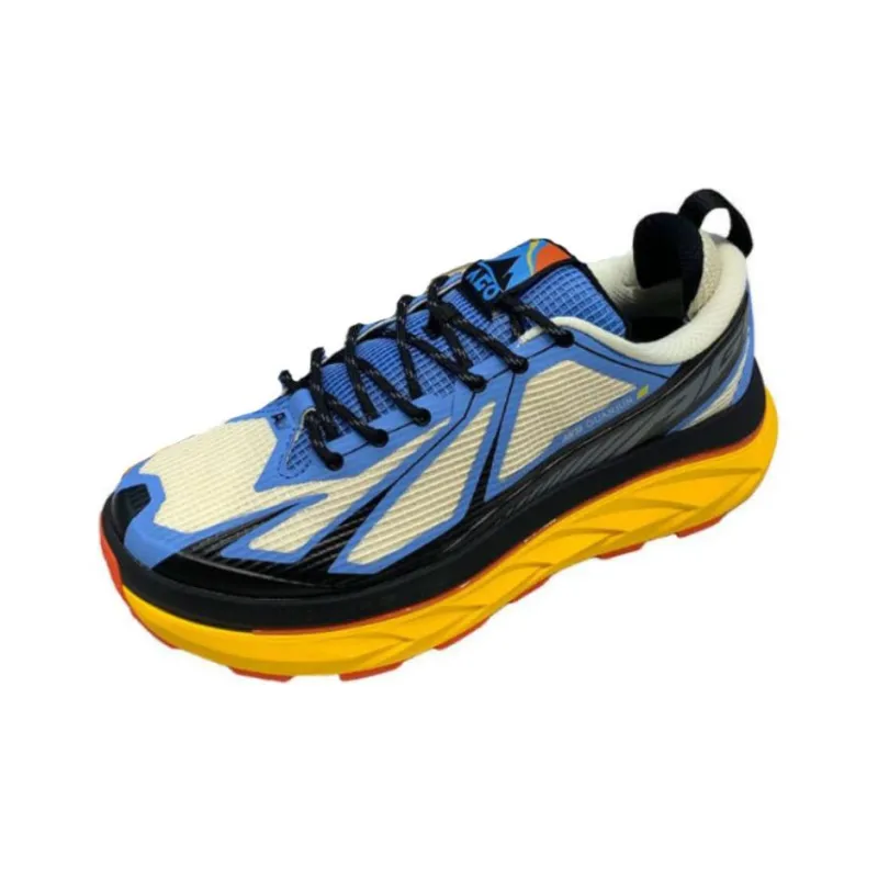 Anta Cushioning Wear Resistant Low Top Running Shoes Men's Blue Black Yellow-0
