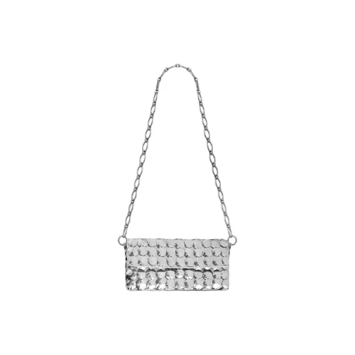 Paco Rabanne Aluminum One Shoulder Handbags Women's Silver