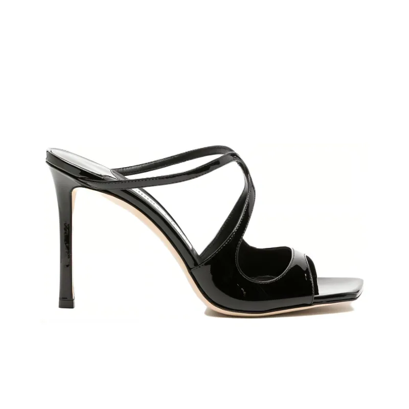 Jimmy Choo Anise 95mm Cut-out Patent Mules-1