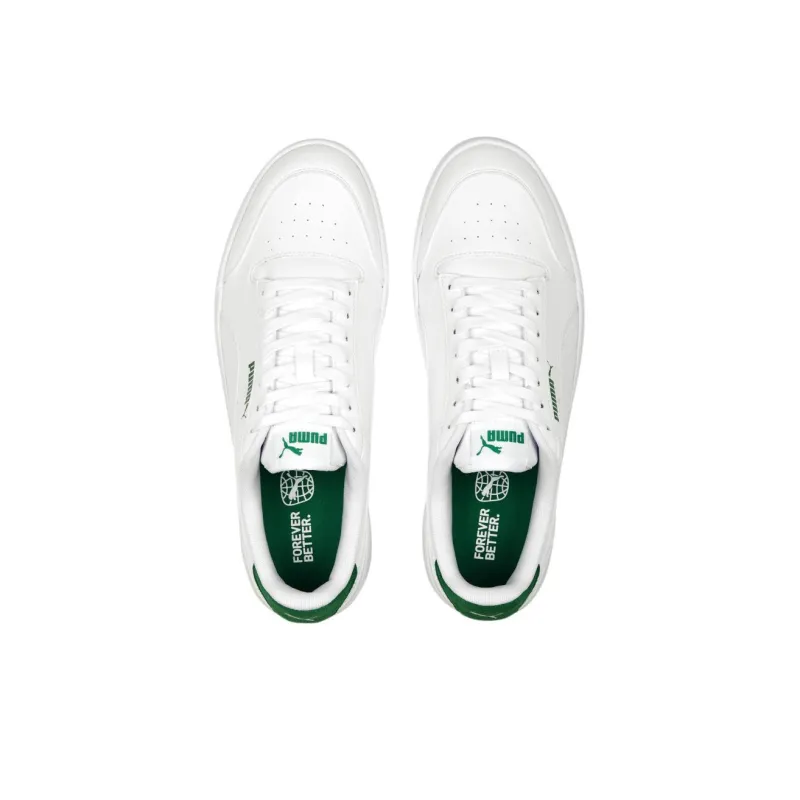 PUMA Shuffle Cushioning Wear Resistant Low Top Skateboard Shoes Unisex White Green-3