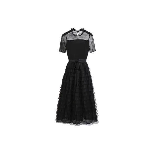 Silky Queen Short-Sleeved Dresses Women's Black