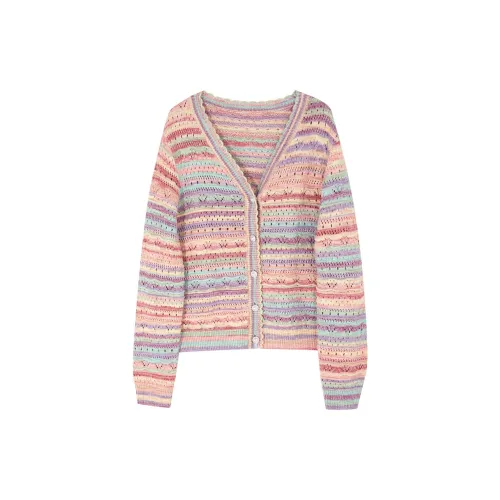 3COLOUR Knitwear Women's Orange Pink Stripes