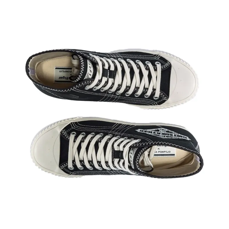 Onitsuka Tiger Coverage Anti Slip And Wear Resistant High Top Skateboard Shoes Unisex Black-3