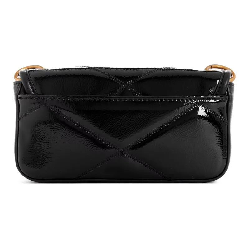 GUESS Patent Leather Artificial Leather Shoulder Bag Crossbody Bag Mini Women's Black-2