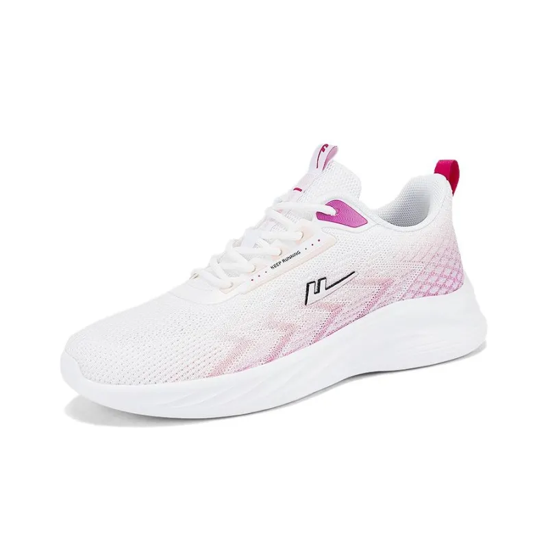 Warrior Durable Breathable Low Top Running Shoes Women's White Pink Purple-1
