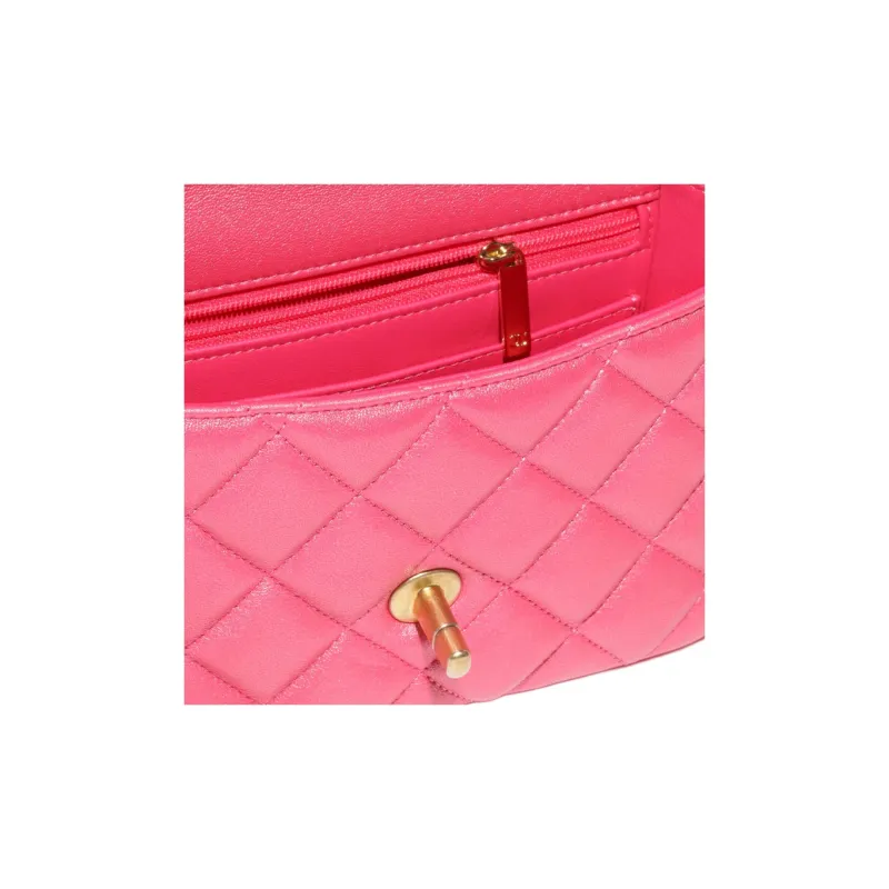 CHANEL Pearlescent Lambskin Crossbody Bags Mini Women's Dark Pink-3