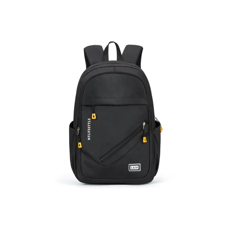 L&M Oxford Backpack Laptop Bags Regular Unisex Black-25