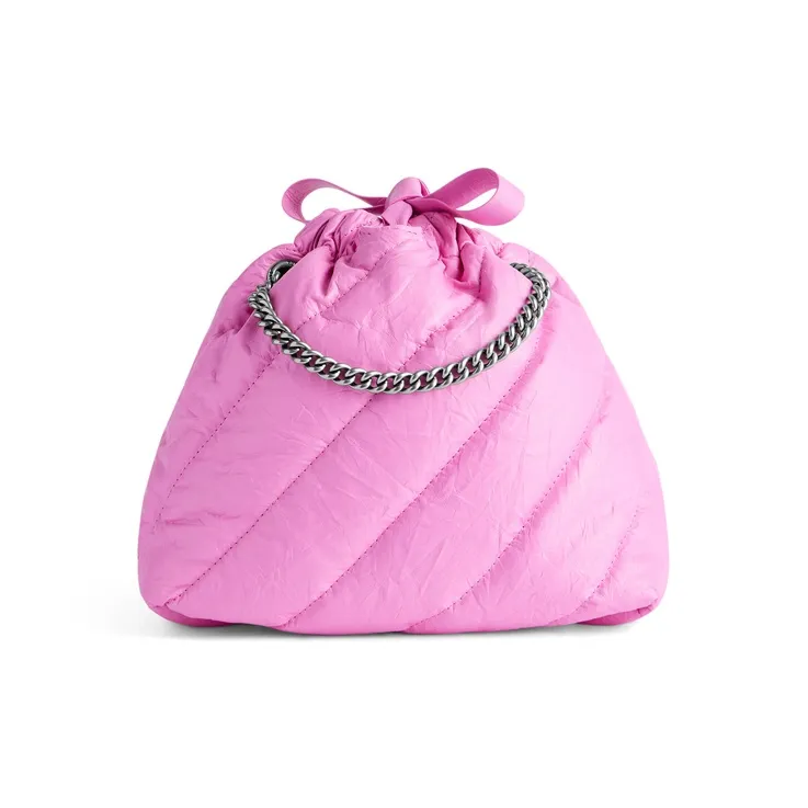 Balenciaga CRUSH Cow Leather Shoulder Bag, Crossbody Bag Extra Small Women's Pink-3