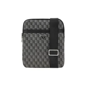 GUESS Recycled Saffiano Artificial Leather Shoulder Bag, Crossbody Bag Men's Black Floral Print