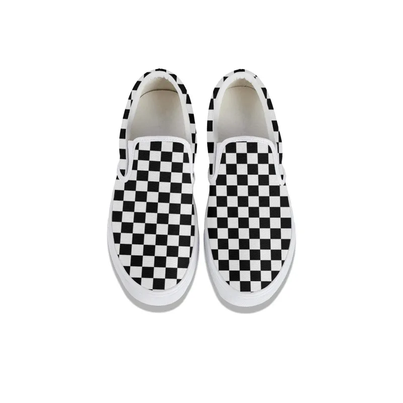 Vans Classic Slip on Plaid Unisex White/Black-3