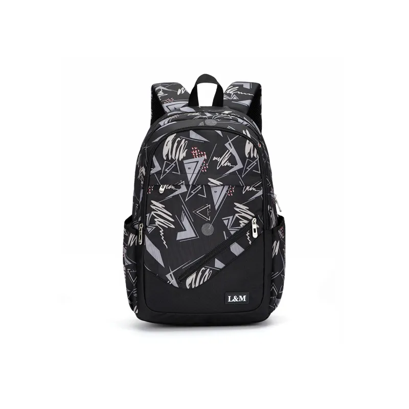 L&M Oxford Backpack Laptop Bags Regular Unisex Black-31