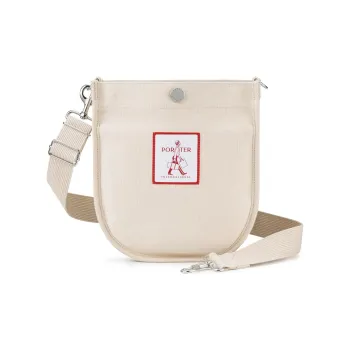 PORTER Plain Weave Canvas Crossbody Canvas Bag Shoulder Bags Regular Unisex Beige