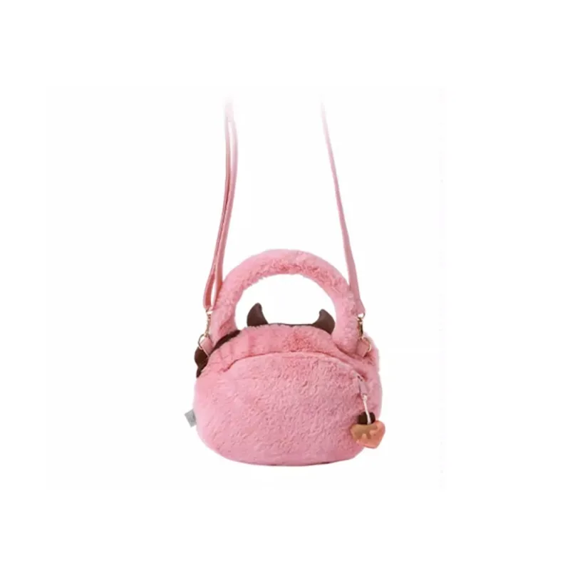 Disney Strawberry Bear Series Fabric Crossbody Bag Regular Unisex Pink-1