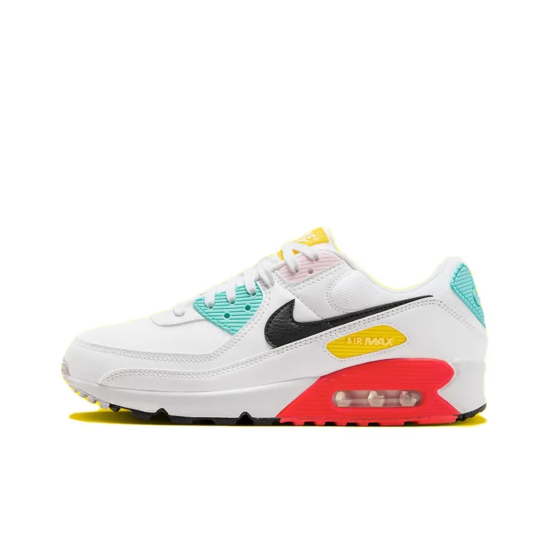 Nike Air Max 90 White Black Pink Foam Bright Crimson Women's-0