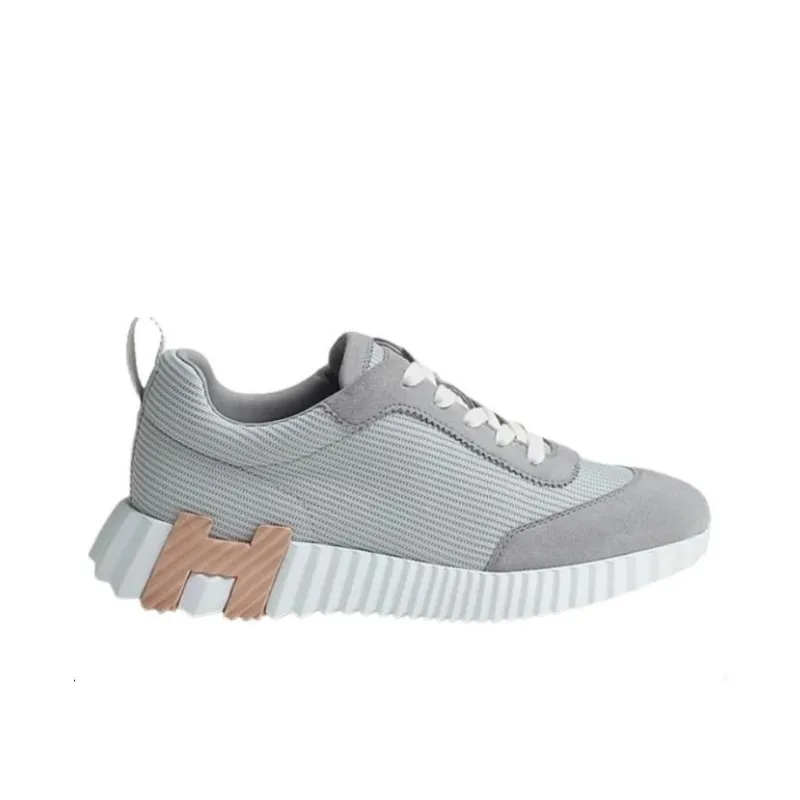 HERMES Bouncing Low Top Casual Shoes Women's Gray-1