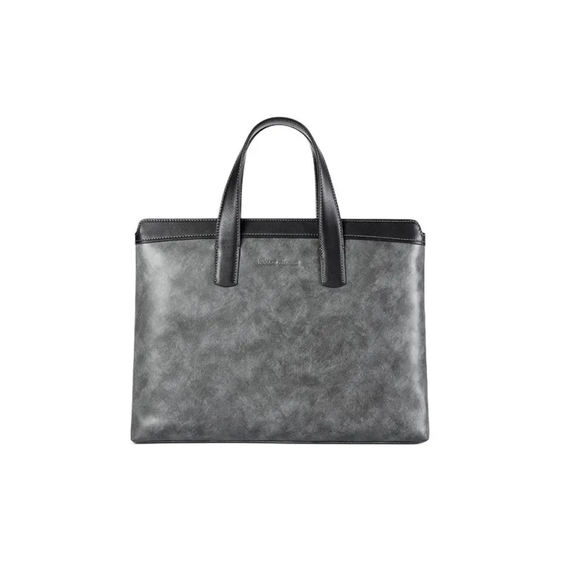 BISON DENIM Top Grain Cow Leather Briefcases Shoulder Bag Crossbody Bag Regular Men's Black-0