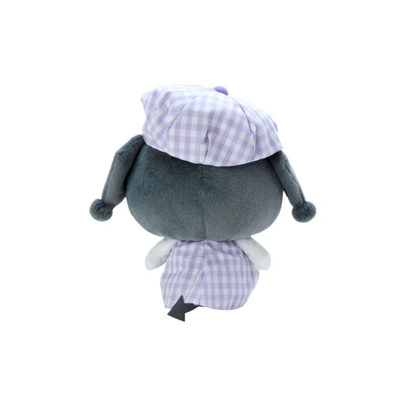 Sanrio Kuromi M Size Multicolor Plaid Newsboy Cap Dolls Plush Doll 31cm High-1