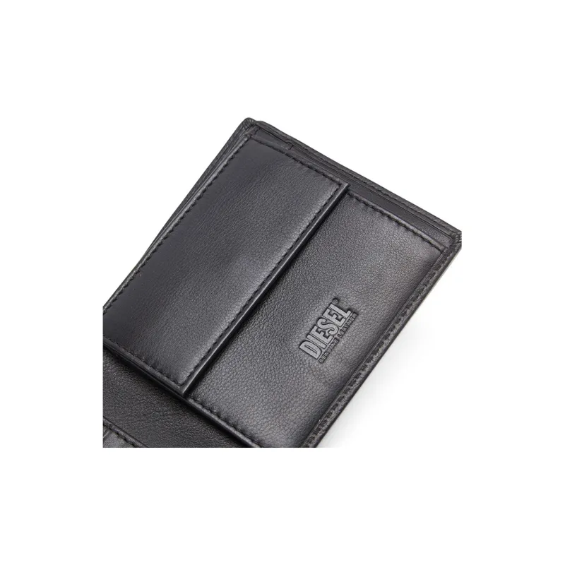DIESEL Cow Leather Card Holder Wallet Men's Black-2