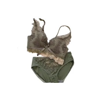 Flowers In Water Underwear Set Women's Green