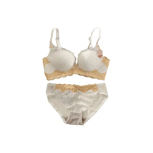 Flowers In Water Underwear Set Women's Cream White