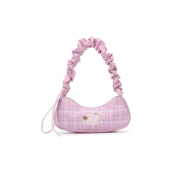VANWALK Polyester Shoulder Bag Small Size Women's Pink/White/Brown
