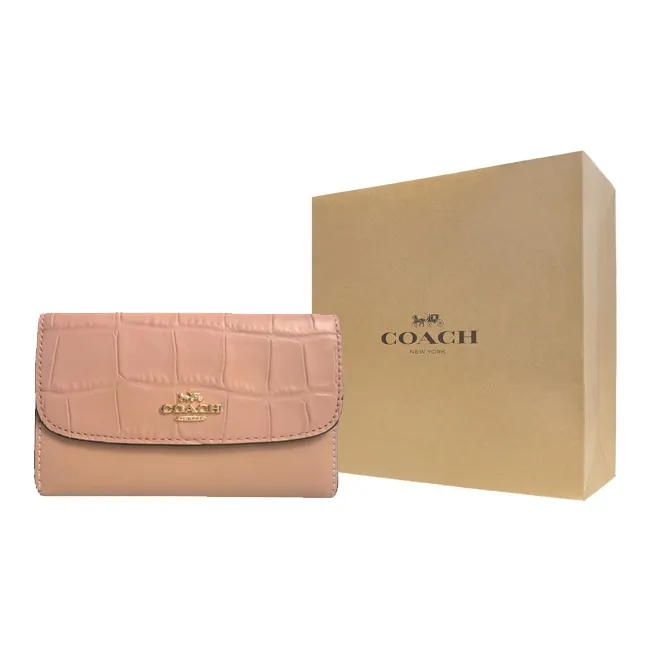 COACH Envelope Leather Wallet Women's Nude-5