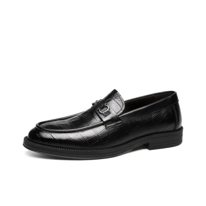 FAPAI Casual Leather Shoes Men's Black-1