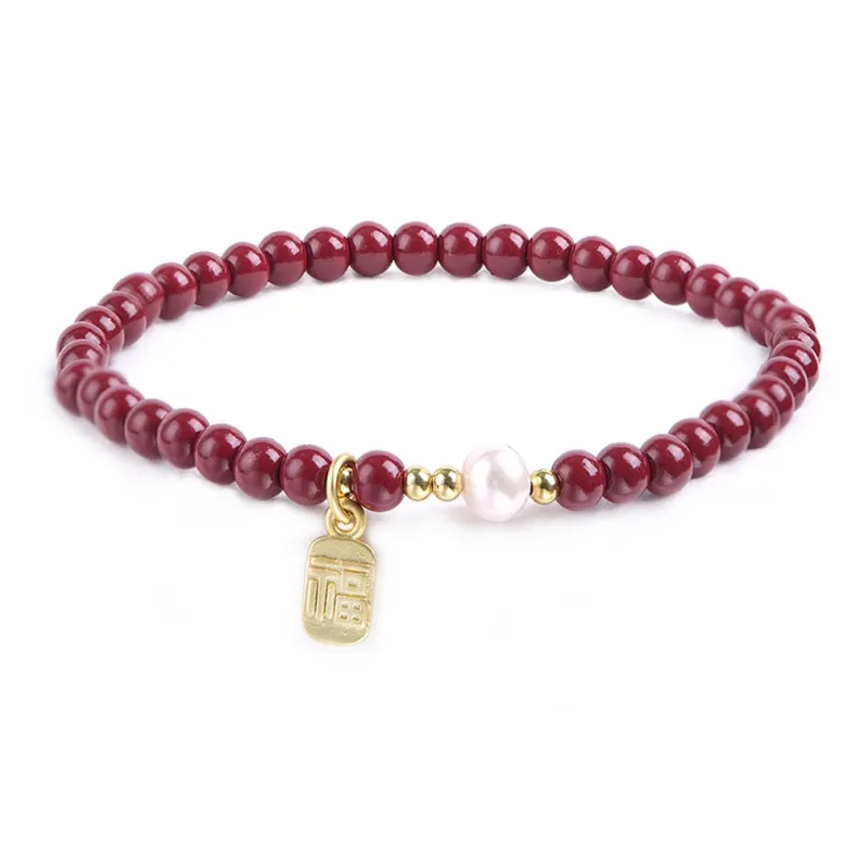 Fan Lan Reconstructed Cinnabar Bracelets Unisex-1