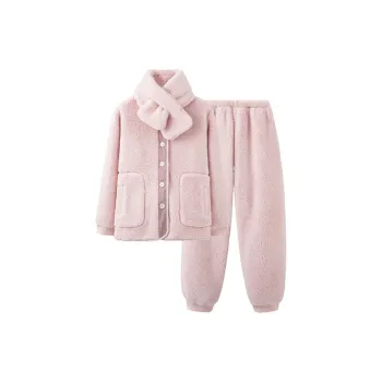 White Ran Outerwear-Ready Home Set Pajamas Women's Pink